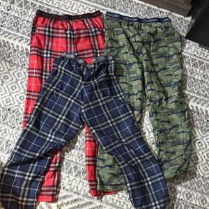 Calvin Klein Kids Plaid and Camo Pajama Bottoms - Red, Blue, Green